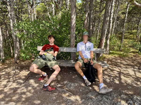 on a hike